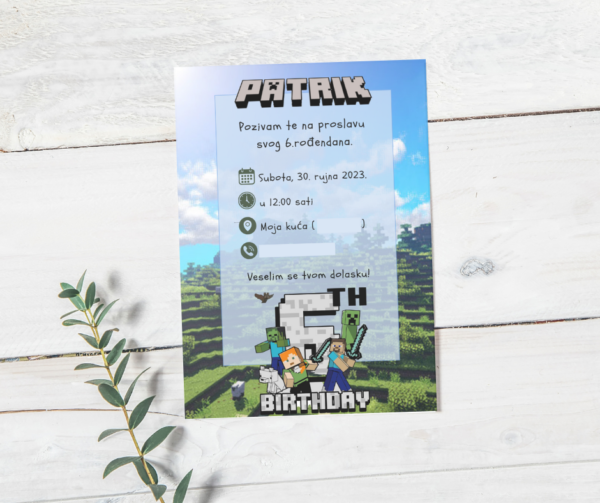 Pozivnica "Minecraft"