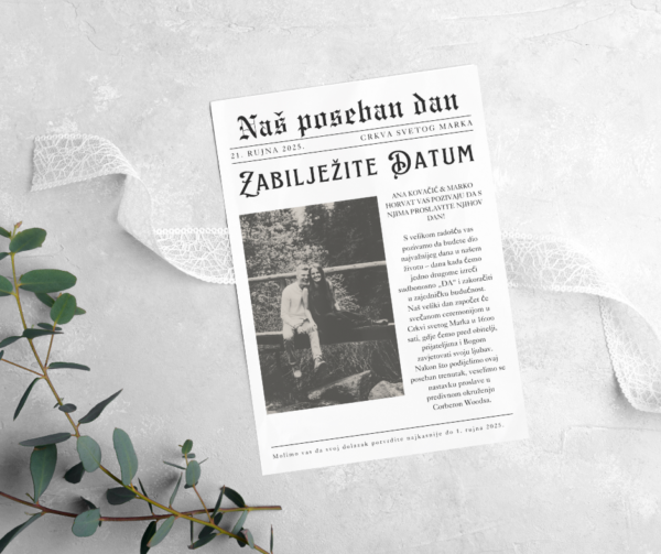 Pozivnica "Vintage Newspaper"