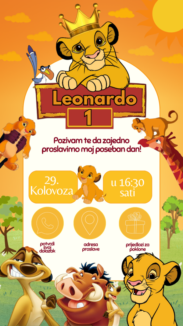 Interaktivna Pozivnica - "Lion King" - Image 2