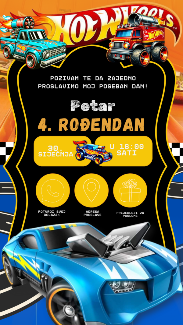 Interaktivna Pozivnica - "Hot Wheels" - Image 2