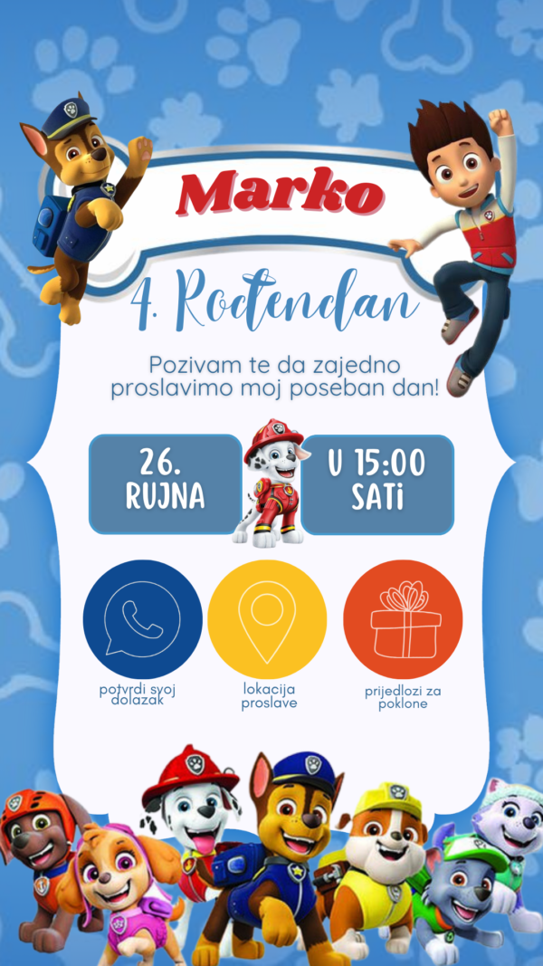 Interaktivna Pozivnica - "Paw Patrol" - Image 2